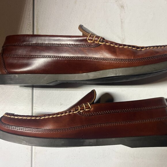 LL Bean Men's Sz 9 D Handsewn Leather Loafers Shoes Brown - Picture 2 of 4